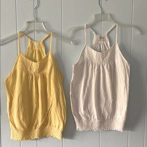 Lot of 2 SO yellow and white halter tops